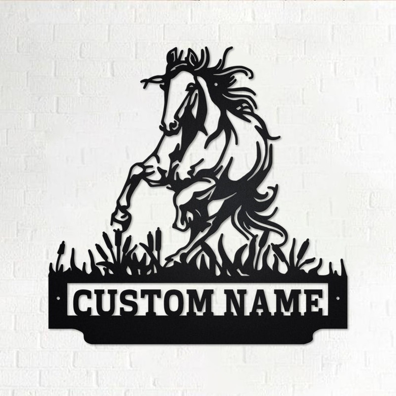 Custom Crazy Horse Running Metal Wall Art, Personalized Horse Name Sign Decoration For Room, Horse Home Decor, Custom Horse,Horse Lover Gift