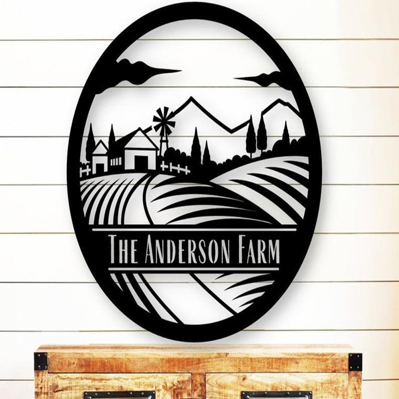 Metal Farm Sign Farmhouse Sign Personalized Metal Sign Custom Family Farm Sign Family Name Sign Wedding Gift Housewarming Gift