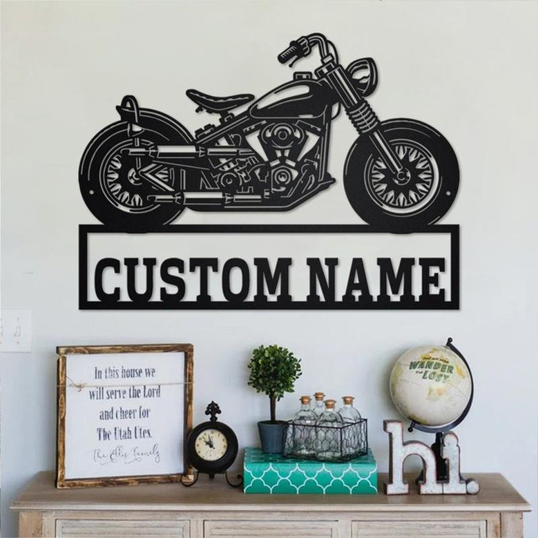 Custom Chopper Motorcycle Metal Wall Art, Personalized Chopper Name Sign Decoration For Room,Chopper Home Decor,Custom Chopper,Chopper Lover