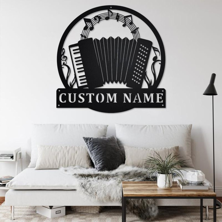 Custom Accordion Metal Wall Art, Personalized Accordion Name Sign Decoration For Room, Accordion Home Decor, Custom Accordion, Accordion