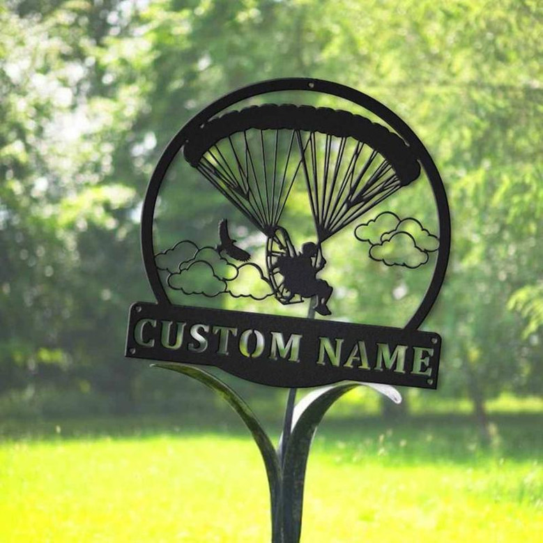 Personalized Powered Parachute Monogram Metal Sign Art ,Custom Powered Parachute Metal Sign, Parachute Lover Sign Decoration For Living Room