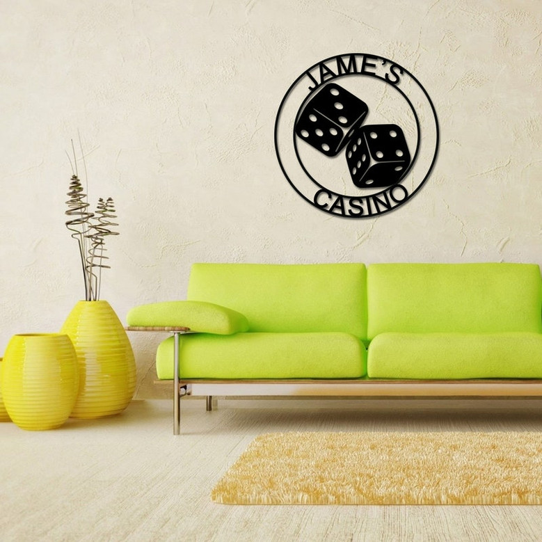 Casino Sign, Gambling Sign, Poker Sign, Dice Sign, Dice Wall art, Metal Casino Sign, Bar Sign, Man Cave Sign, Las Vegas Sign, Game room Sign