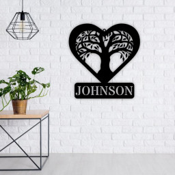 Personalized Tree of Life Metal Sign, Outdoor Sign, Tree of Life Wall Art, Family Last Name Sign, Tree of Life Wall Decor, Door Hanger