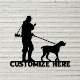 Customizable Metal Hunter and Dog sign