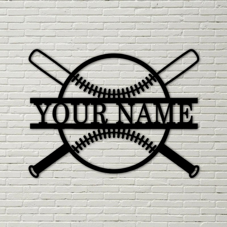 Custom Baseball - Metal Sign - Monogram Metal Shop-Sons birthday gift-Birthday-Wall Hanger-Baseball-Custom Name