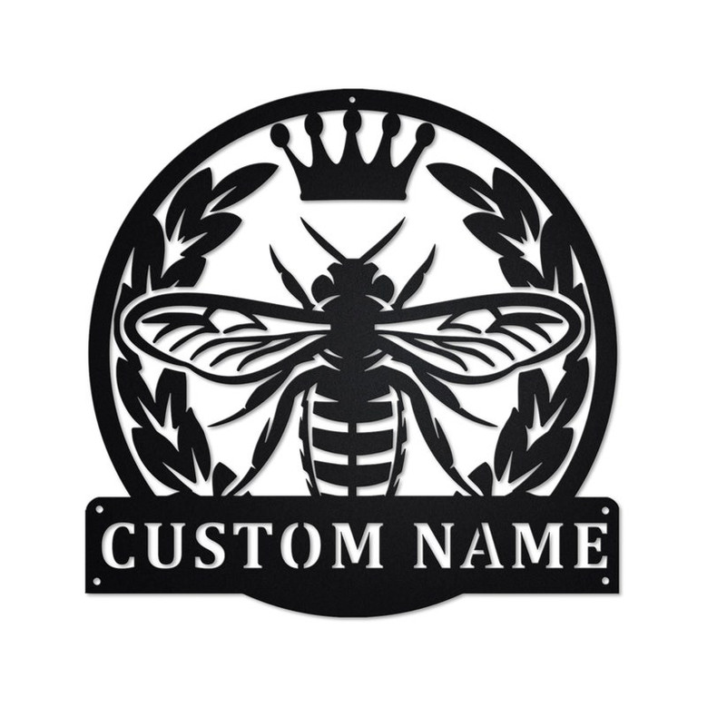 Personalized Queen Bee Metal Sign | Queen Bee Metal Wall Art | Queen Bee Metal wall Decor | Honey Bee Lover Gift | Custom Honey Bee
