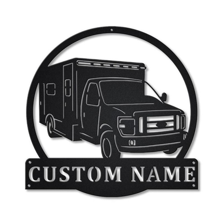 Personalized Ambulance Driver Metal Sign Art | Custom Ambulance Driver Monogram Metal Sign | Driver Gifts