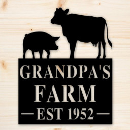 Cow Farm Sign Cow Sign Personalized Farm Sign Barn Sign Ranch Sign Farmhouse Decor Farmhouse Sign Cow And Pig Sign Pig Sign Sign