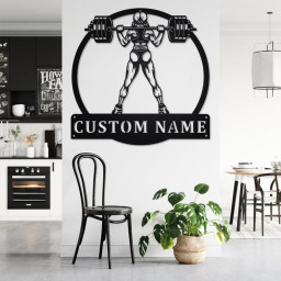 Custom Powerlifting Girl Metal Wall Art, Personalized Powerlifting Name Sign Decoration For Room, Powerlifting Metal Home Decor,Powerlifting