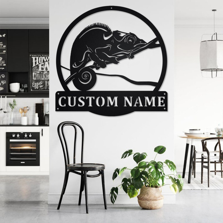 Custom Chameleon Metal Wall Art, Personalized Chameleon Name Sign Decoration For Room, Chameleon Home Decor, Custom Chameleon, Chameleon