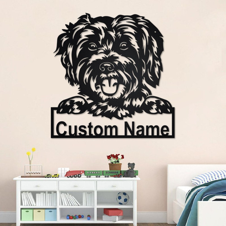 Custom Schnoodle Dog Metal Wall Art, Personalized Schnoodle Dog Name Sign Decoration For Room, Schnoodle Home Decor, Custom Dog, Schnoodle