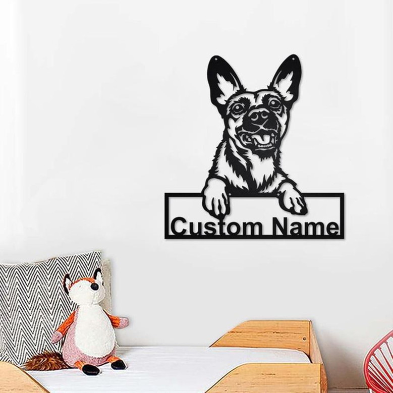 Personalized Belgian Malinois Metal Sign | Belgian Malinois Metal Wall Art | Dog Metal Sign | Dog Lover Gifts | Belgian Malinois Lover Gifts
