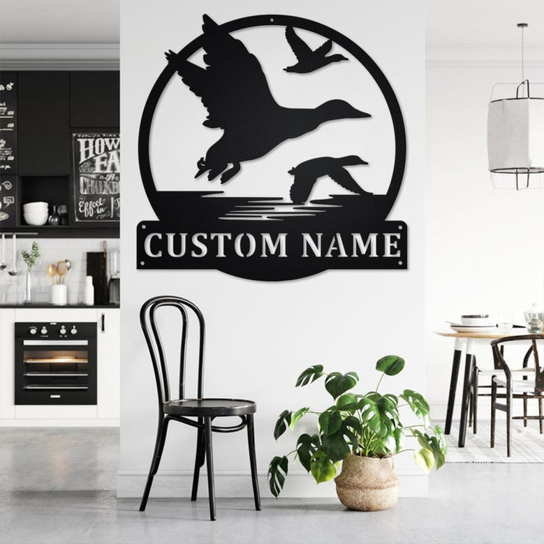 Custom Flying Ducks Metal Wall Art, Personalized Ducks Name Sign Decoration For Room, Fly Ducks Home Decor, Custom Fly Ducks, Fly Ducks