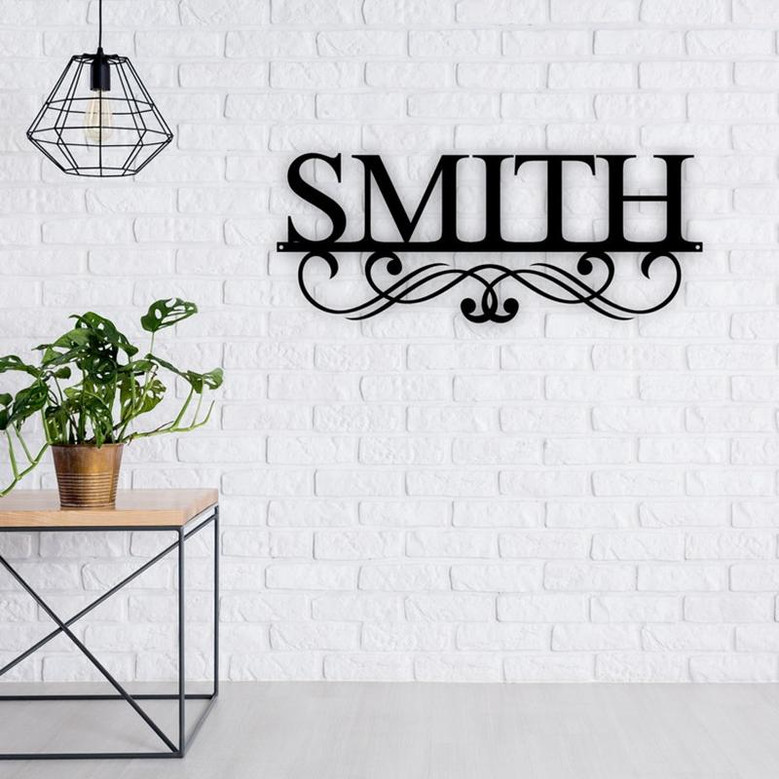 Custom Name Sign, Metal Name Sign, Personalized Metal Sign, Housewarming Gift, Family Name Sign, Wedding Name Sign, Family Sign, Door Hanger