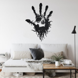 Hand Skull Tribal Eye Fingers Metal Wall Art, Hand Skull Sign Decoration For Room, Hand Skull Home Decor, Hand Skull Metal Wall Decor