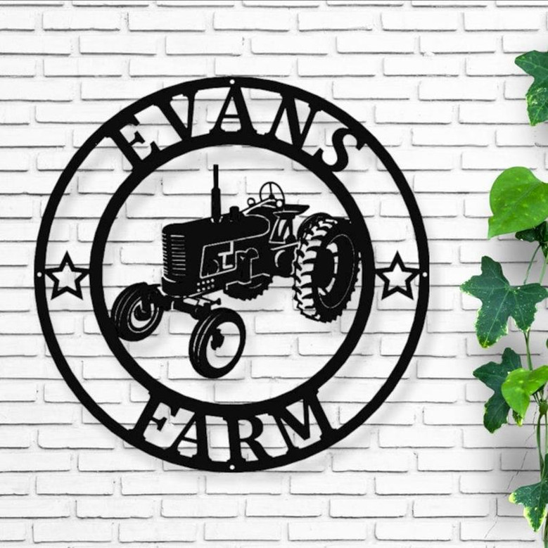 Tractor Family Name Sign | Personalized Metal Sign | Antique Tractor | Gifts, Metal Tractor Sign