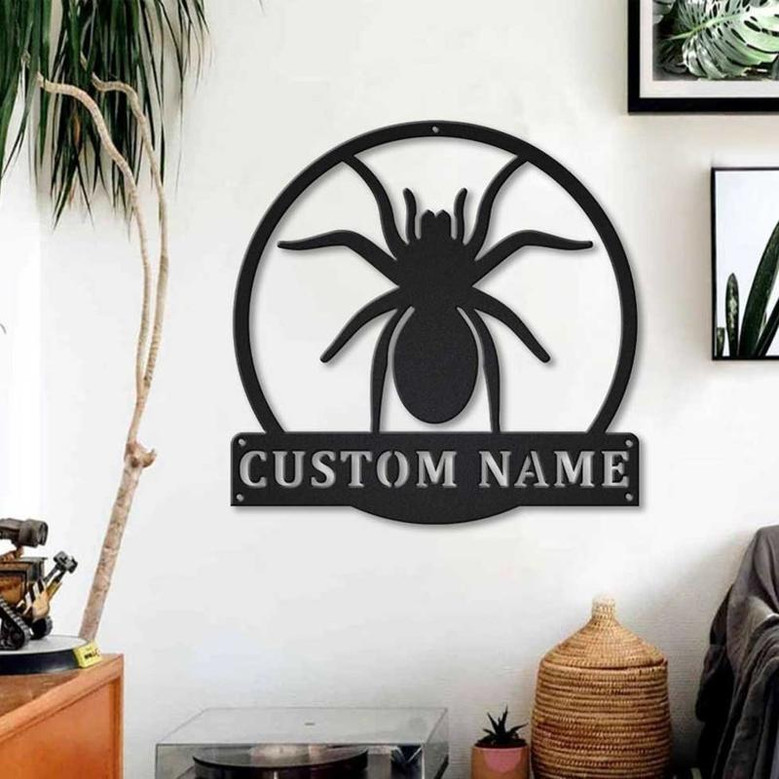 Personalized Tarantula Monogram Metal Sign Art | Custom Tarantula Metal Sign | Tarantula Gifts Funny | Animal Gift | Animal Custom