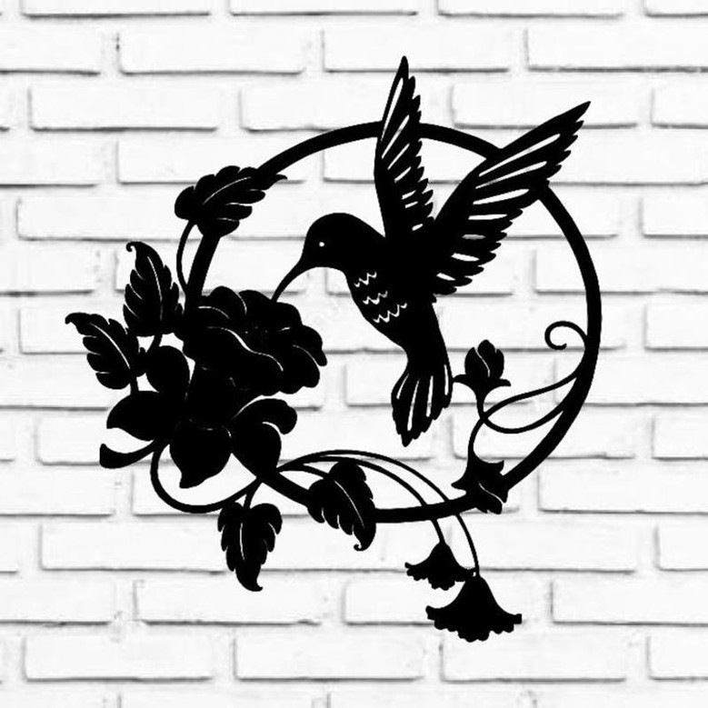 Hummingbird Metal Sign, Custom Hummingbird Family Name Sign, Personalized Metal Sign, Hummingbird Monogram