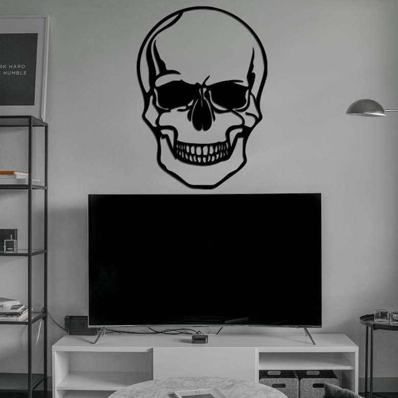 Human Skull Wall Decormetal Wall Artmetal Wall Decormetal Wall Signmetal Wall Hangingsfarmhouse Decorgothic Home Decorskull Sculpture