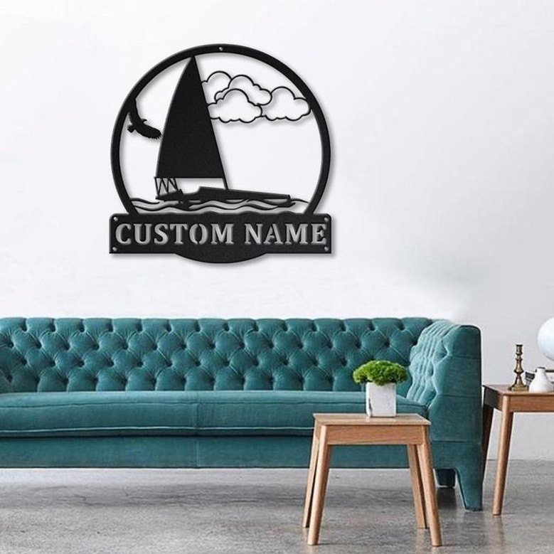 Personalized Iceboat Monogram Metal Sign Art ,Custom Iceboat Metal Sign, Iceboat Lover Sign Decoration For Living Room