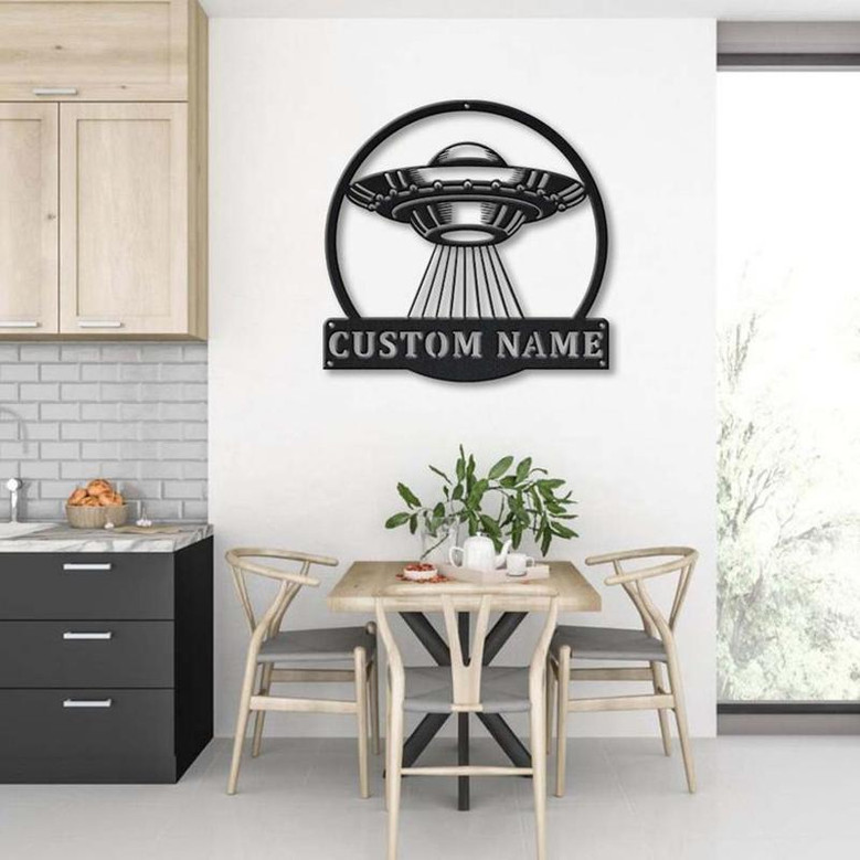 Personalized UFO Metal Sign Art | Custom UFO Metal Sign | UFO Gifts Funny | Hobbie Gift | Birthday Gift