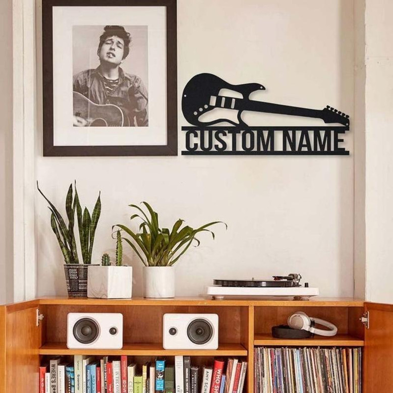 Personalized Guitar Bass Metal Sign Art | Custom Guitar Bass Metal Wall Art | Bedroom Decor | Custom Guitar Decoration