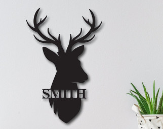 Personalized Deer Buck Head-Metal Sign-Custom Dear Antler Metal-Wall Art For Deer Hunting-Campsite Decor-Housewarming Gift