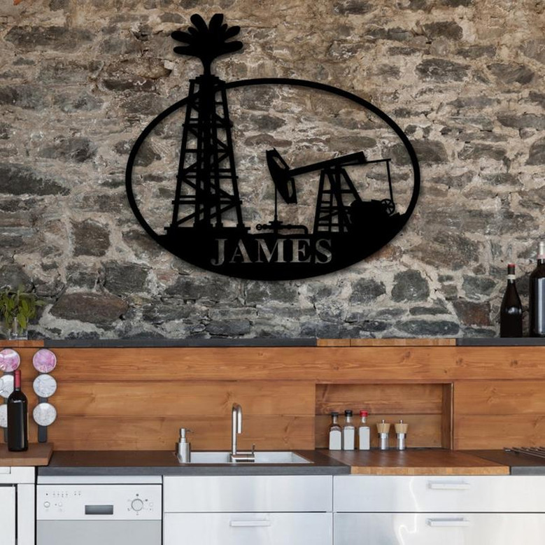 Custom Metal Name Sign,Oil rig,Oil,Oil Field,Offshore, Custom Metal Sign,Outdoor Metal Sign,Gift,oil rig sign,Personalized home decor,sign