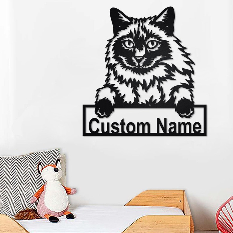 Custom Balinese Cat Metal Wall Art, Personalized Balinese Cat Name Sign Decoration For Room, Balinese Cat Home Decor, Custom Balinese Cat