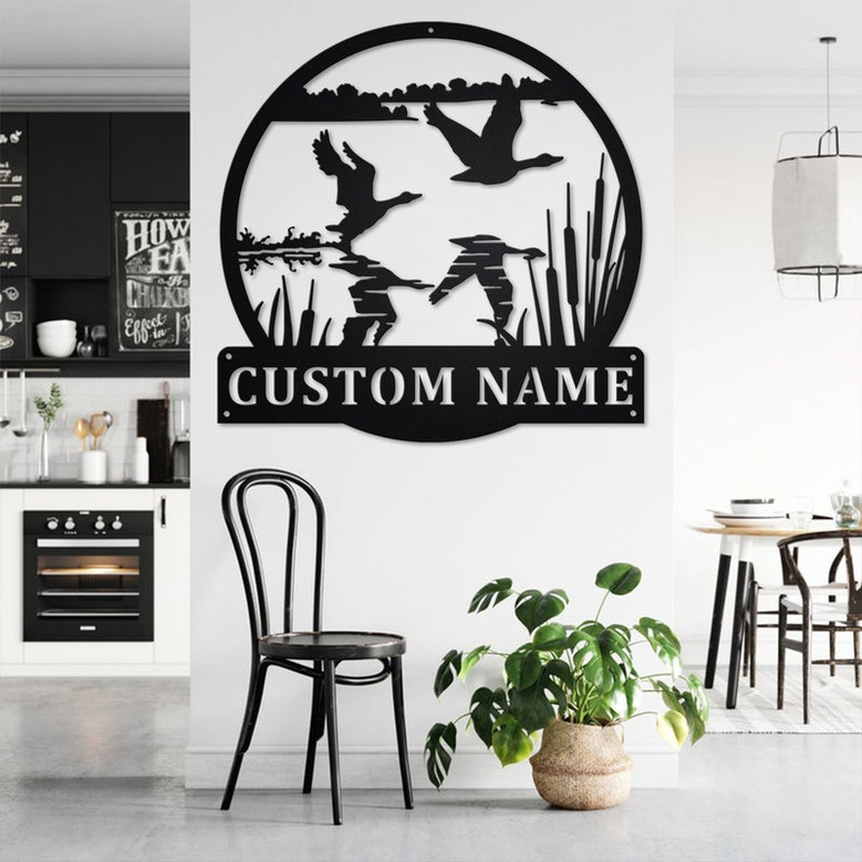 Custom Goose Taking Flight Metal Wall Art, Personalized Goose Name Sign Decoration For Room, Goose Home Decor, Custom Goose, Goose Lover