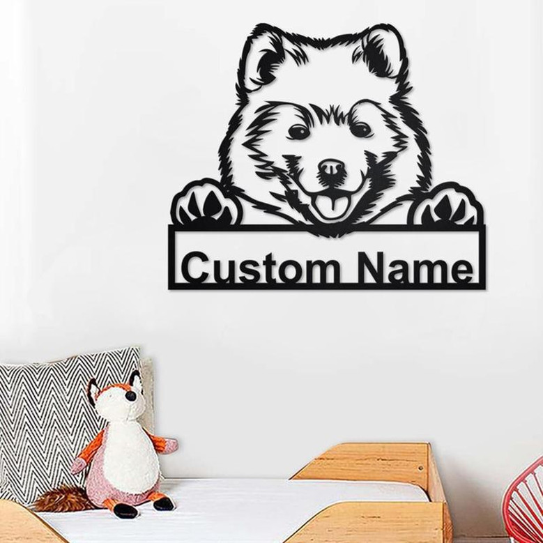 Custom Samoyed Dog Metal Wall Art, Personalized Samoyed Name Sign Decoration For Room, Samoyed Home Decor, Custom Dog, Samoyed Dog Lover