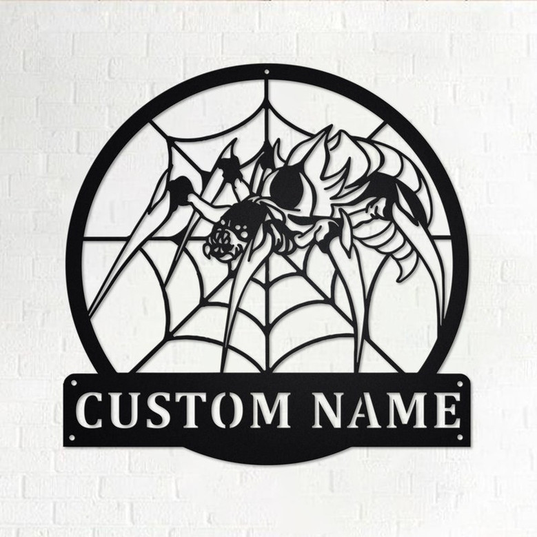 Custom Spider Metal Wall Art, Personalized Spider Name Sign Decoration For Room, Spider Metal Home Decor, Custom Spider, Spider Animal Lover
