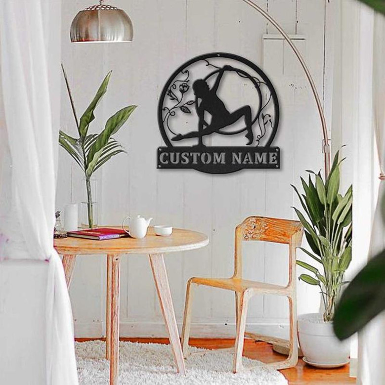 Personalized Hula Hoop Monogram Metal Sign Art ,Custom Hula Hoop Metal Sign, Hula Hoop Lover Sign Decoration For Living Room