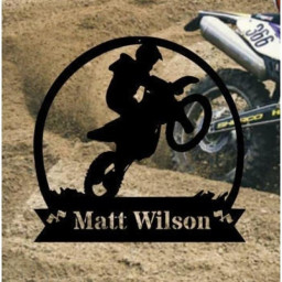 Personalized Dirt Bike Motorcycle Cut Metal Signs, Metal Cut Out Signs