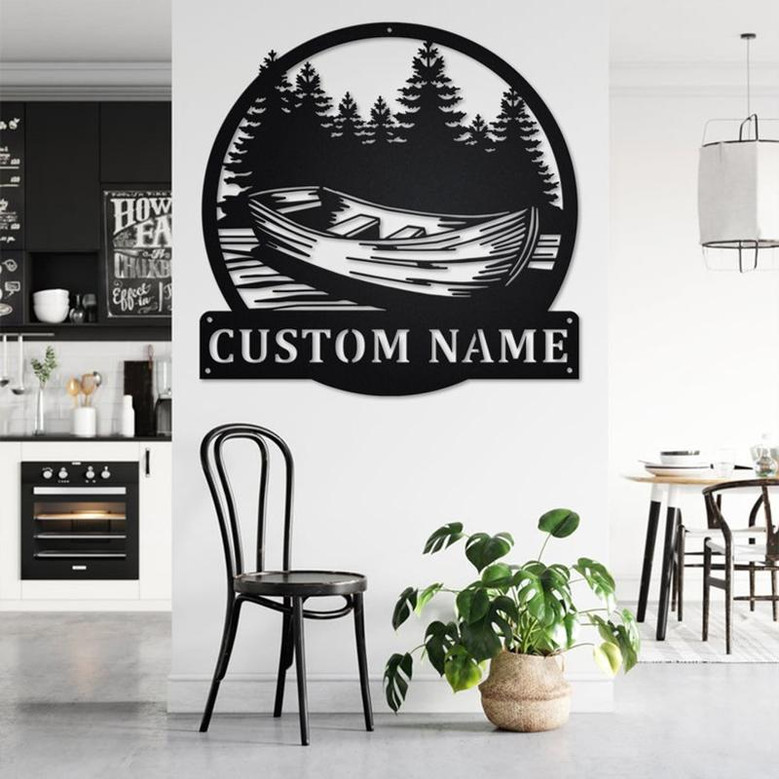 Custom Kayak Canoe Boat Metal Wall Art, Personalized Kayaker Name Sign Decoration For Room, Kayaking Metal Home Decor, Custom Kayaking