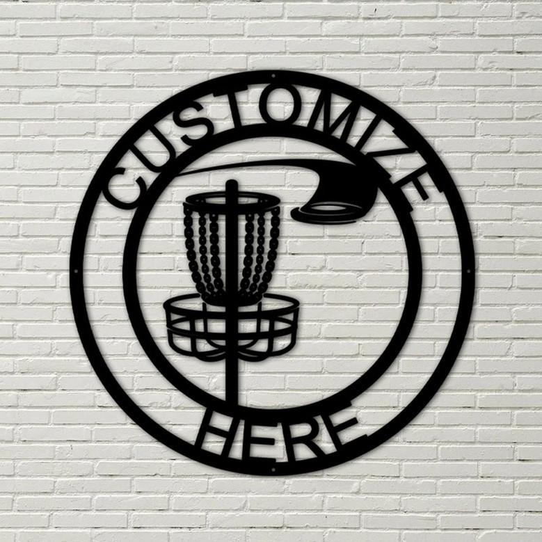 Customizable Metal Frisbee Golf Sign, Personalized Frisbee Golf Decoration, Metal Frisbee Golf Decor