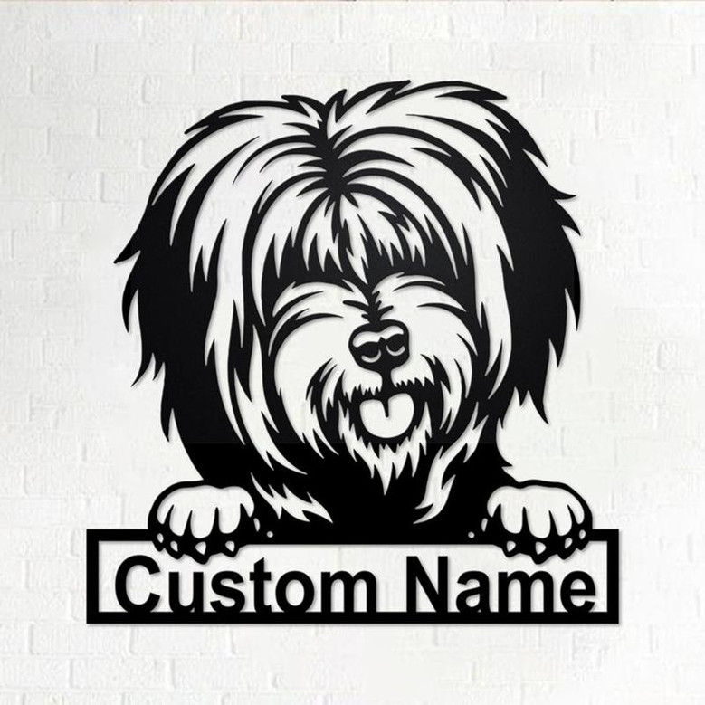 Custom Tibetan Terrier Dog Metal Wall Art, Personalized Tibetan Terrier Name Sign Decoration For Room, Tibetan Terrier Home Decor,Custom Dog