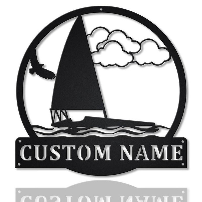 Personalized Iceboat Monogram Metal Sign Art ,Custom Iceboat Metal Sign, Iceboat Lover Sign Decoration For Living Room