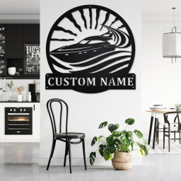 Custom Speed Boat Metal Wall Art, Personalized Speed Boat Name Sign Decoration For Room, Speed Boat Home Decor, Custom Speed Boat,Speed Boat
