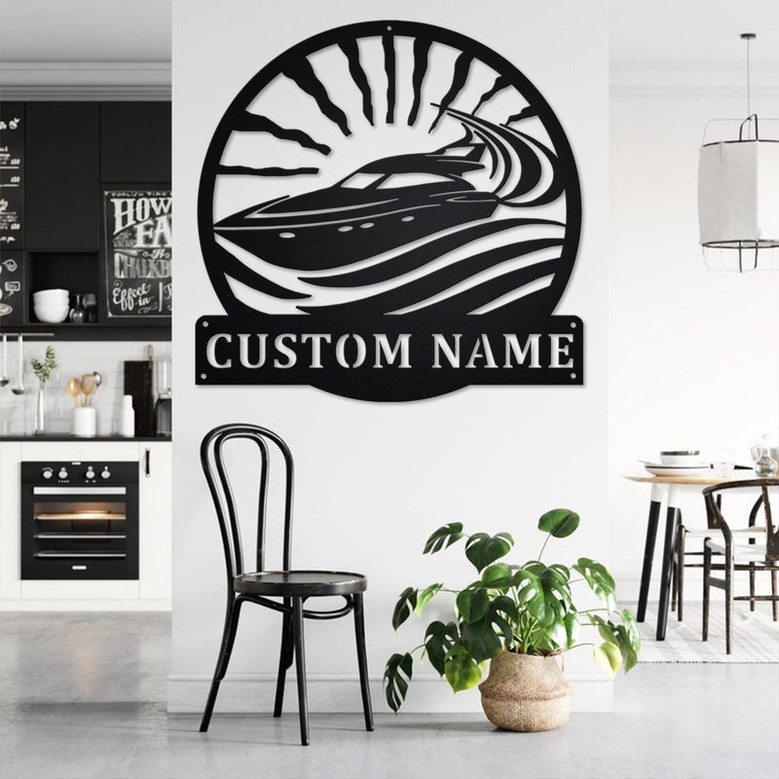 Custom Speed Boat Metal Wall Art, Personalized Speed Boat Name Sign Decoration For Room, Speed Boat Home Decor, Custom Speed Boat,Speed Boat