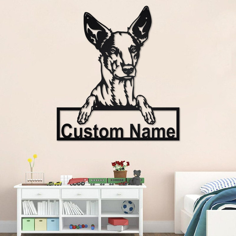 Custom Podenco Dog Metal Wall Art, Personalized Podenco Name Sign Decoration For Room, Podenco Home Decor, Custom Dog, Podenco Dog