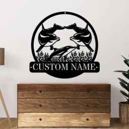 Custom family Dolphin Metal Sign