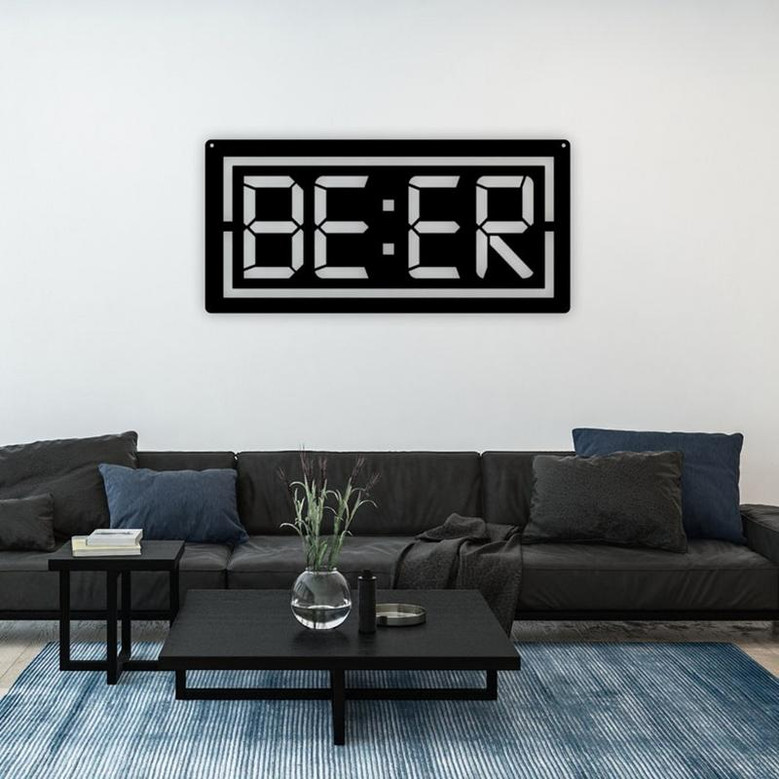 Beer O'clock metal sign, Beer Time Metal Sign, Bar Sign, Gift for Him, Man Cave Sign, Backyard Bar & Grill Metal Sign, Patio Bar Sign,