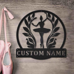Personalized Ballet Dance Monogram Metal Sign Art | Custom Ballet Dance Metal Sign