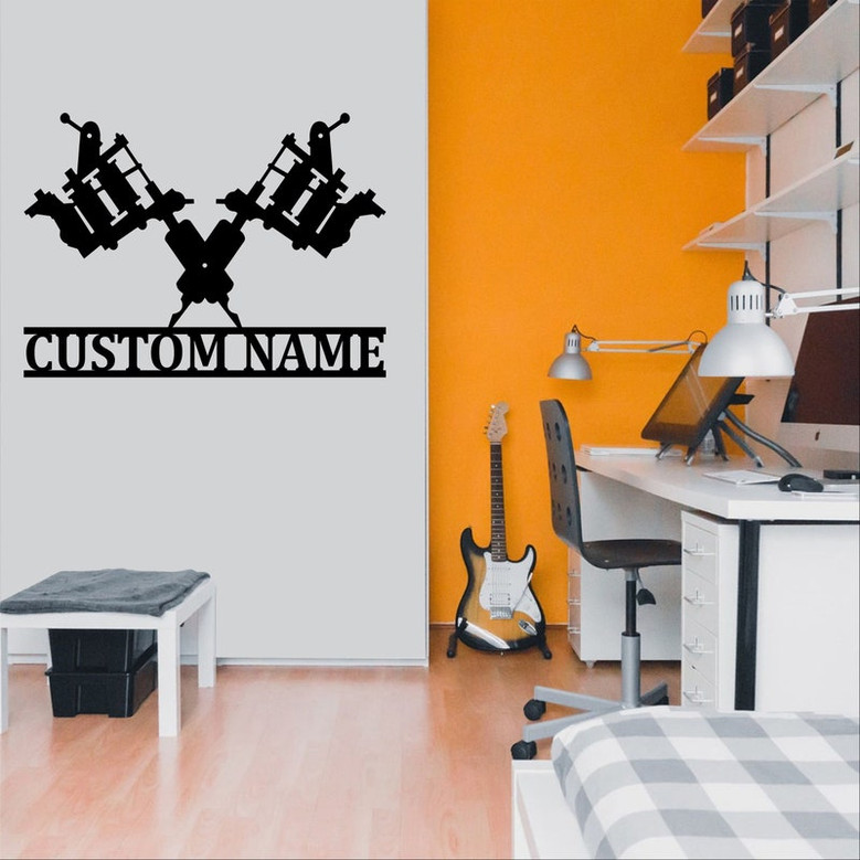Personalized Tattoo Machine Metal Sign | Metal Wall Art | Farmhouse Decor | Office Wall Art | Housewarming Outdoor Metal Sign