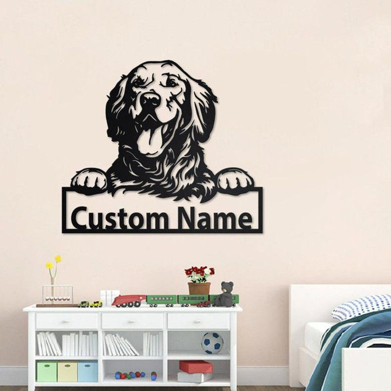Personalized Golden Retriever Metal Sign| Golden Retriever Metal Wall Art| Dog Metal Sign| Golden Retriever Gift Golden Retriever Lover Gift