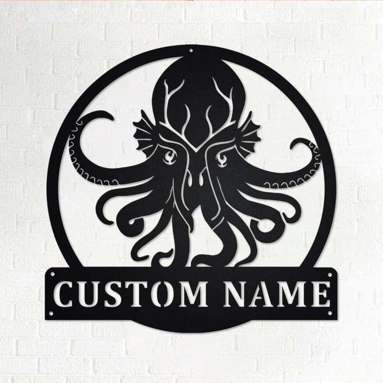 Custom Cthulhu Metal Wall Art, Personalized Cthulhu Name Sign Decoration For Room, Cthulhu Home Decor, Custom Cthulhu, Cthulhu Lover,Cthulhu
