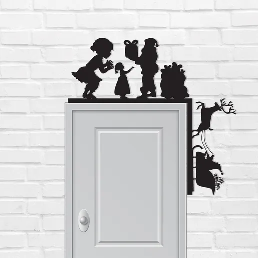 Christmas Door Corner Metal Sign