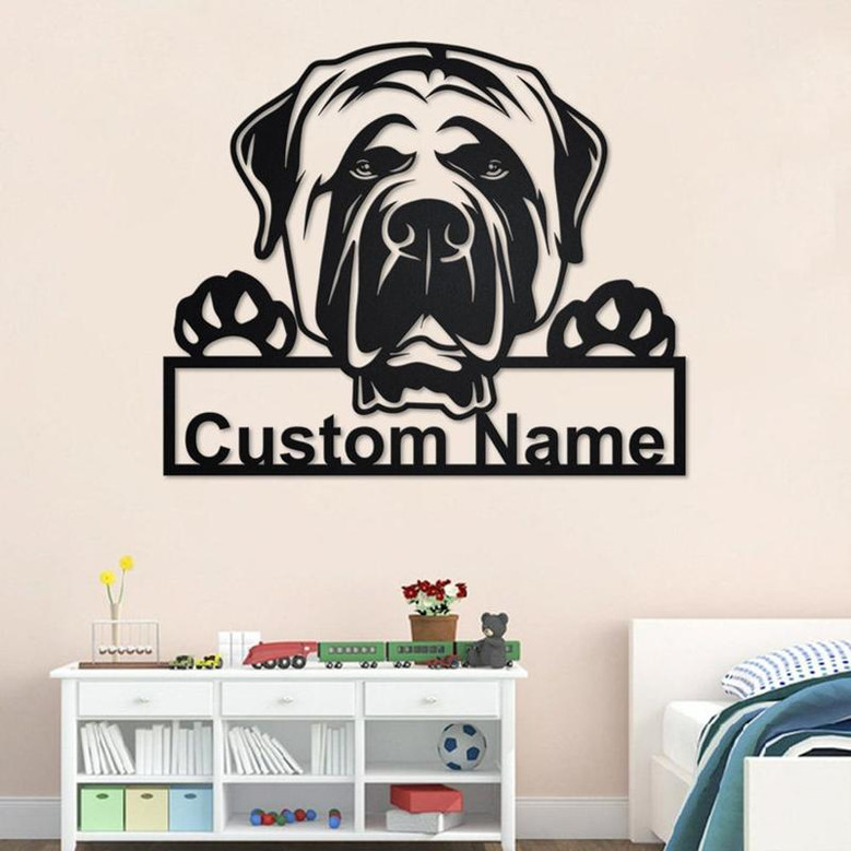 Personalized English Mastiff Metal Sign | English Mastiff Metal Wall Art | English Mastiff Metal Wall Decor | Custom English Mastiff