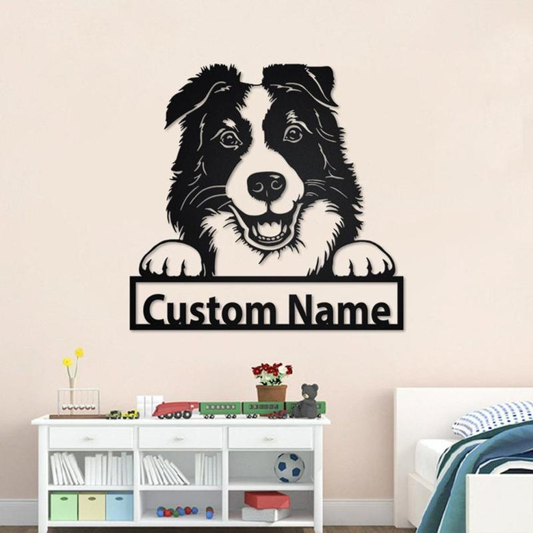 Personalized Border Collie Metal Sign | Border Collie Metal Wall Art | Dog Metal Sign | Dog Lover Gift | Border Collie | Custom Dog